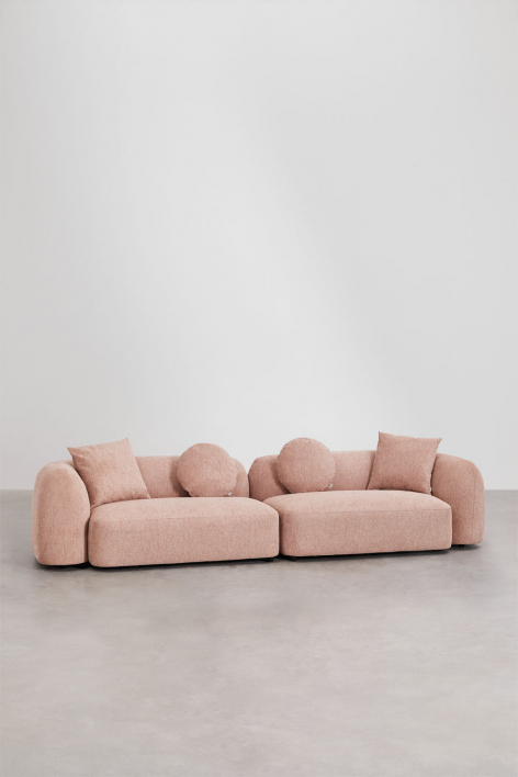 2-piece modular sofa in Coco chenille - Chenille Pink Quartz