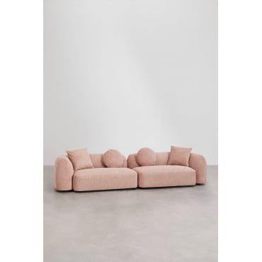 2-piece Modular Sofa In Coco Chenille Chenille Pink Quartz - Sklum