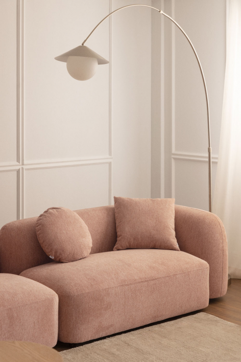 Right 2-seater corner module for modular sofa in Coco chenille - Chenille Pink Quartz