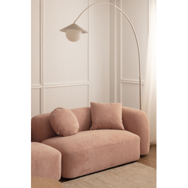 Right 2-seater Corner Module For Modular Sofa In Coco Chenille Chenille Pink Quartz - Sklum
