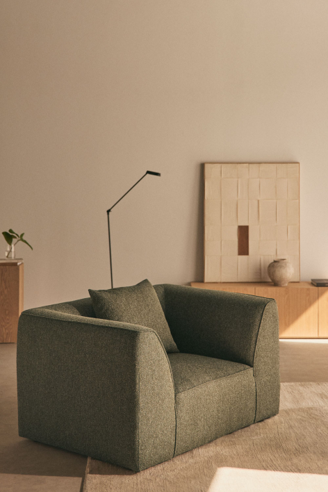 Cardea upholstered armchair - Green Sage Bouclé