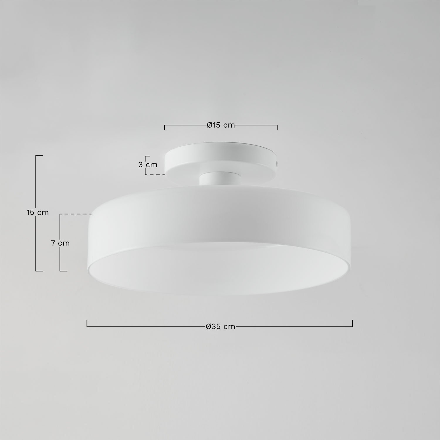 Jaxal glass ceiling light, medidas
