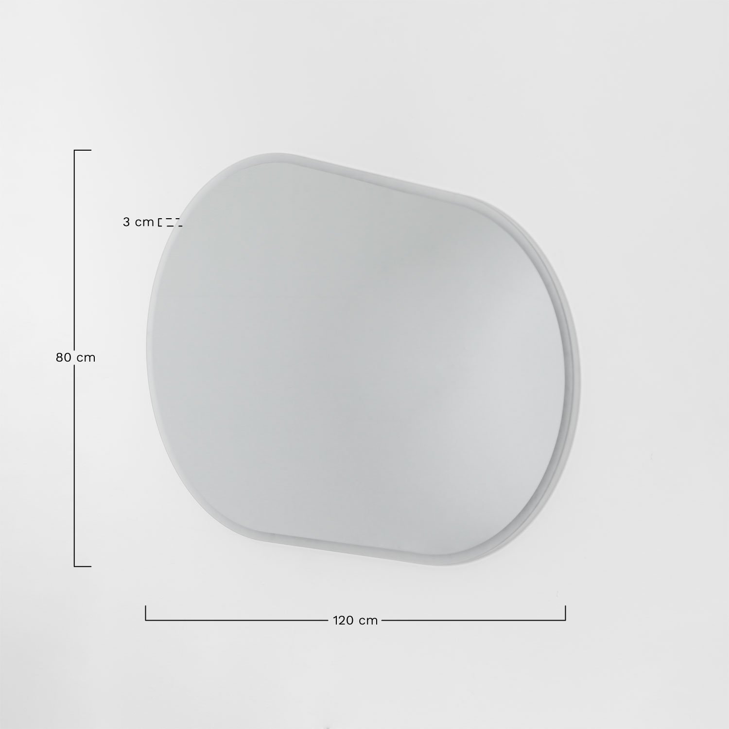 Oval wall mirror for bathroom with LED light and anti-fog Riben, medidas
