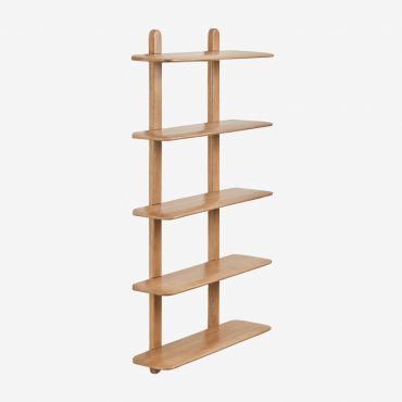 Veleta Wooden Wall Shelf Mango Wood & ↔︎ 80 Cm & 5 Shelves - Sklum
