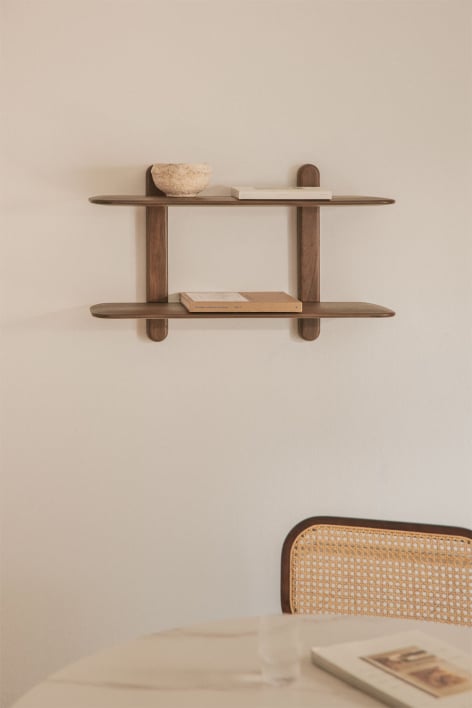 Veleta wooden wall shelf - Dark Acacia Brown