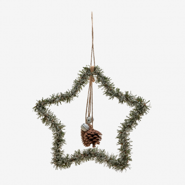Hoku Star-shaped Christmas Decorative Wreath Dark Green - Sklum