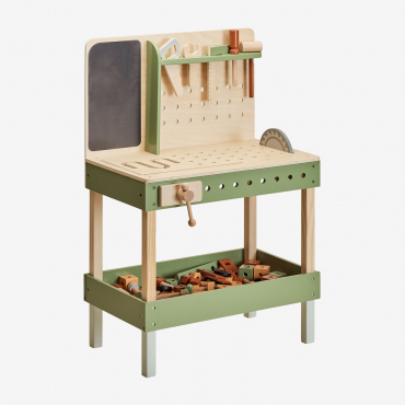 Albiore Kids Wooden Tool Bench Green Grass - Sklum