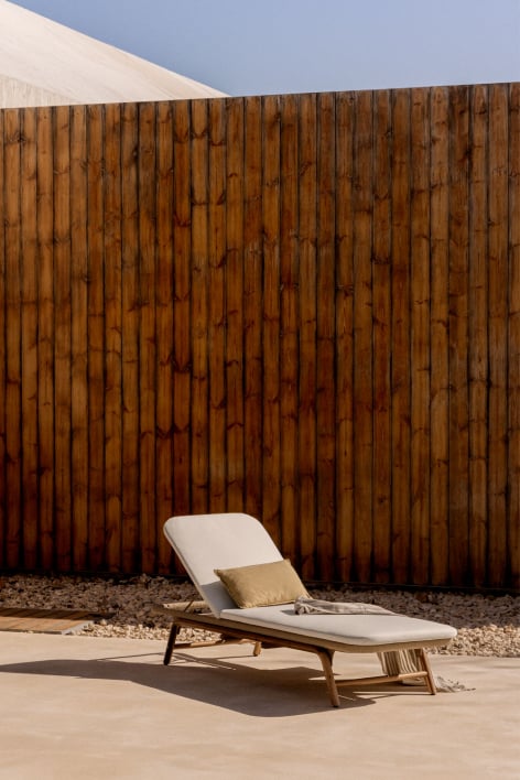 Ikaria acacia wood reclining sun lounger