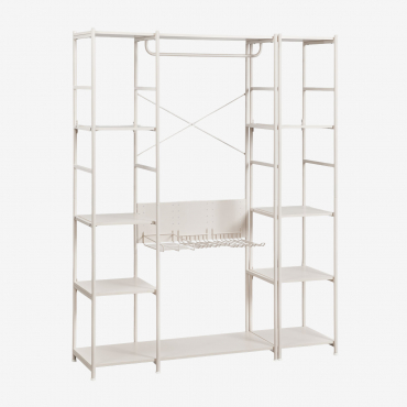 Elviah 2-piece Open Modular Wardrobe With Iron Shelf Gardenia White - Sklum