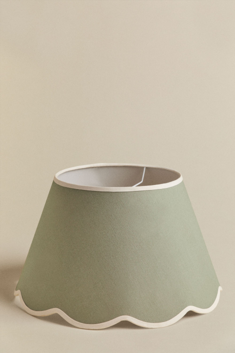 Berne cotton lamp shade - Olive Green Cotton - White