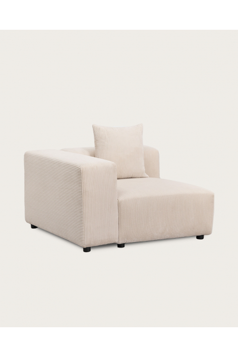 Left corner module 115x113 cm with high armrest and cushion for Bruna modular sofa
