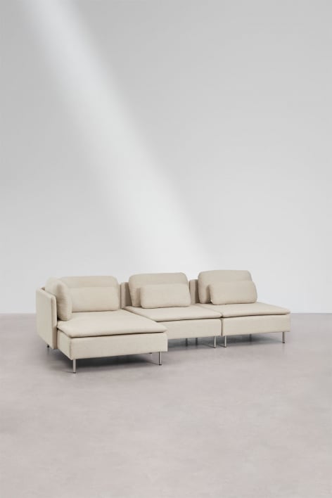 Oriol 3-piece left-hand chaise longue modular sofa - Fabric Cream Beige