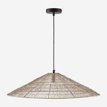 Benilde Ø65 Cm Iron Pendant Ceiling Lamp Beige Cream - Sklum