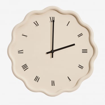 Axley Ø35 Cm Mdf Wall Clock Tapioca Beige - Sklum