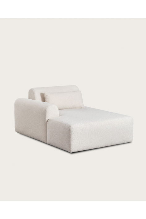 Left chaise longue module for modular sofa in Borjan fleece