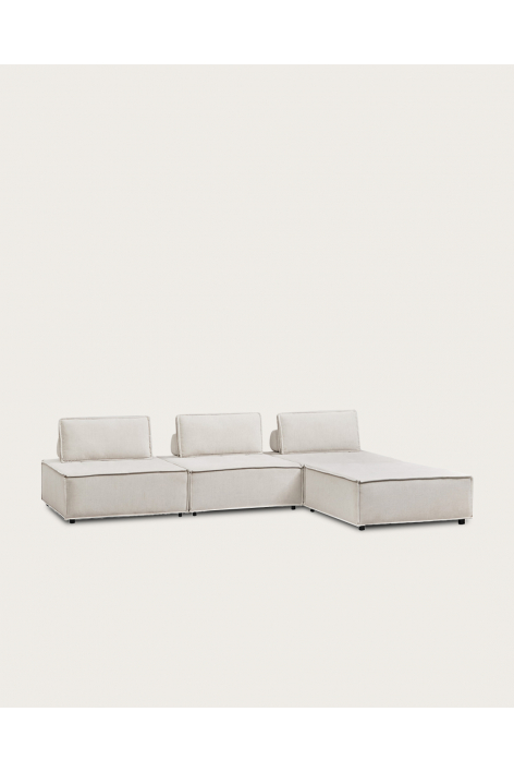 3-piece modular sofa and ottoman in Vermont fabric