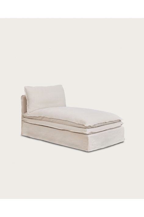 Chaise longue module for modular sofa in Grace linen and cotton