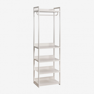 Open Wardrobe With Iron Shelves Velunis Gardenia White - Sklum