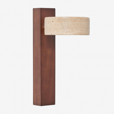 Davise Adjustable Led Wall Light In Wood And Travertine Travertine - Sklum