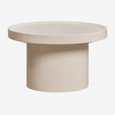Round Side Table Ø50 Cm In Mdf Amile Tapioca Beige - Sklum