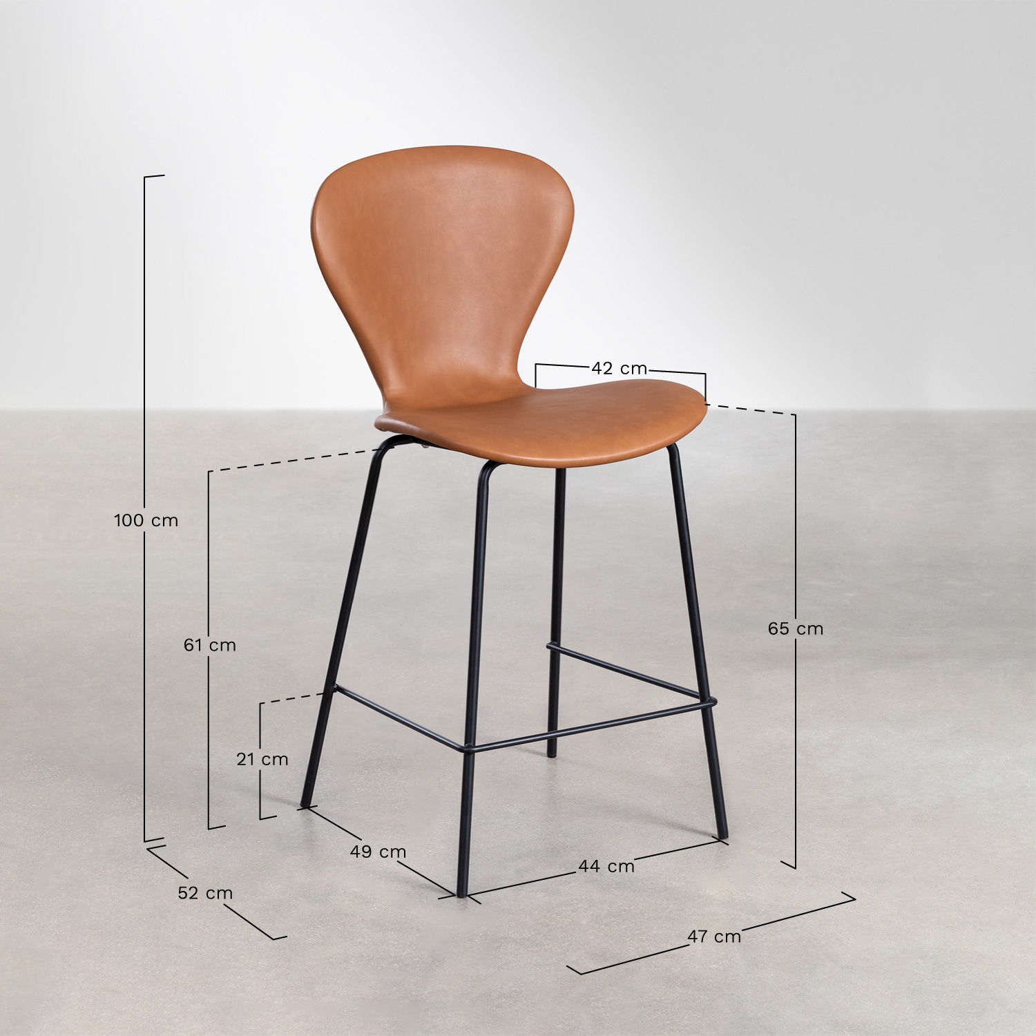 Pack of 2 Uit high stools, medidas