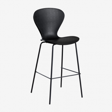 Pack Of 2 Uit High Stools ↑75 Cm & Black & Black Polypropylene & Polypropylene - Sklum