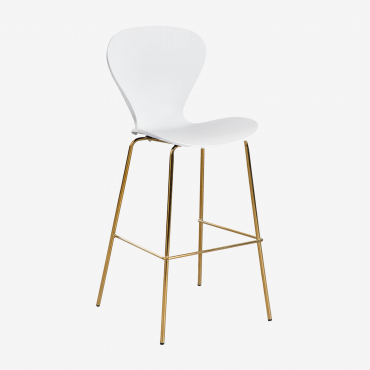 Pack Of 4 Uit High Stools ↑75 Cm & Golden & Polypropylene White & Polypropylene - Sklum