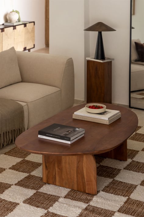 Bedum 135x80 cm wooden coffee table - Brown Ash