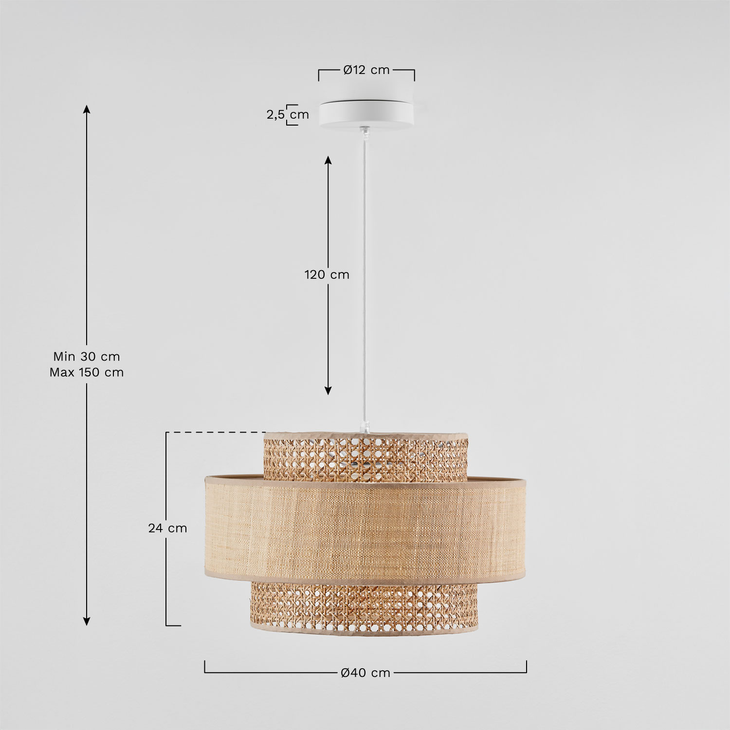 Lumira pendant ceiling lamp, medidas