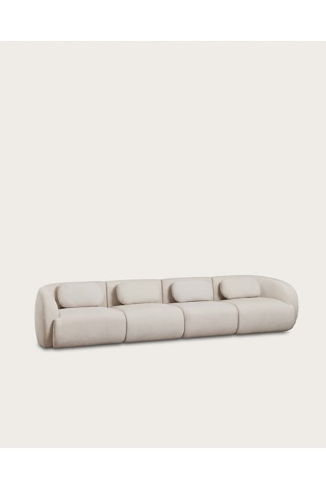 4-piece modular sofa in Coquette chenille