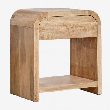 Pack Of 2 Rectangular Nightstands 45x30 Cm In Mango Wood And Mdf Shelby Mango Wood - Sklum