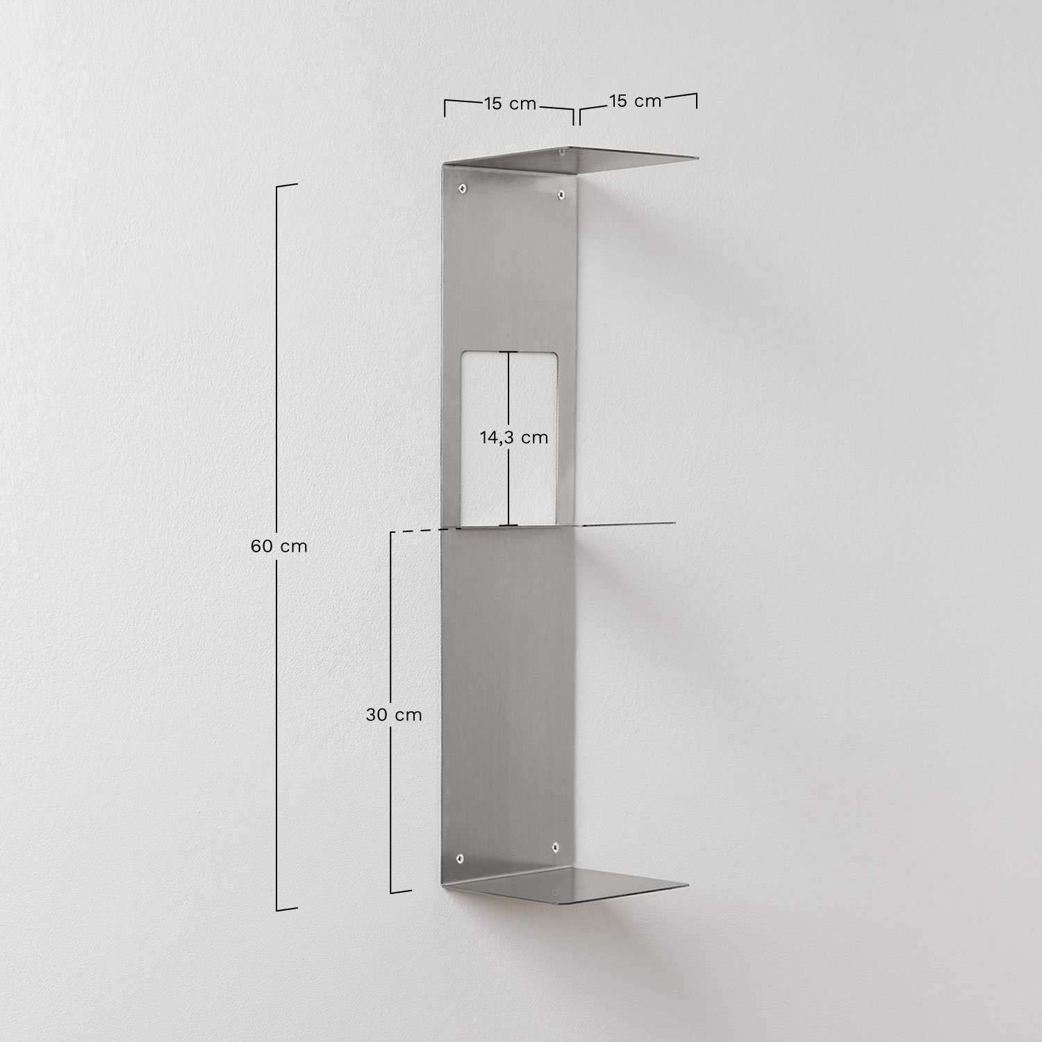 Panya 3-shelf stainless steel shelving unit, medidas