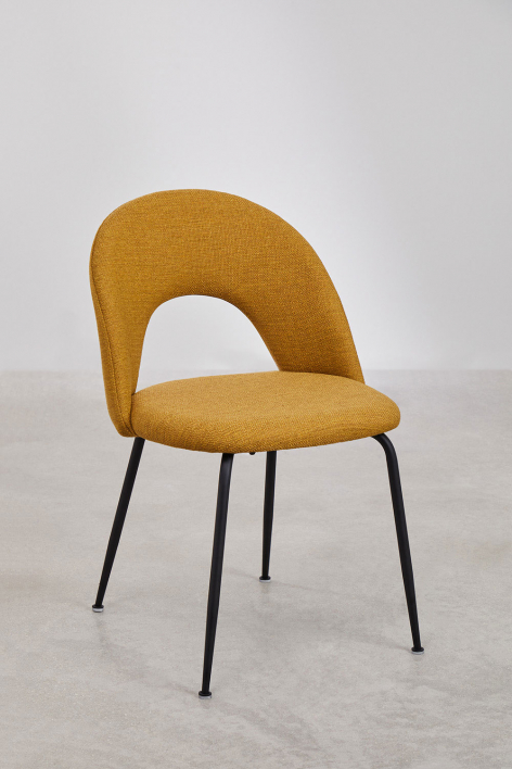 Pack of 2 Glorys upholstered dining chairs - Fabric Mustard