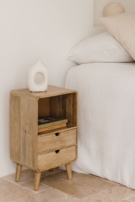 Pack of 2 nightstands 30x25 cm in Yulara mango wood - Mango wood