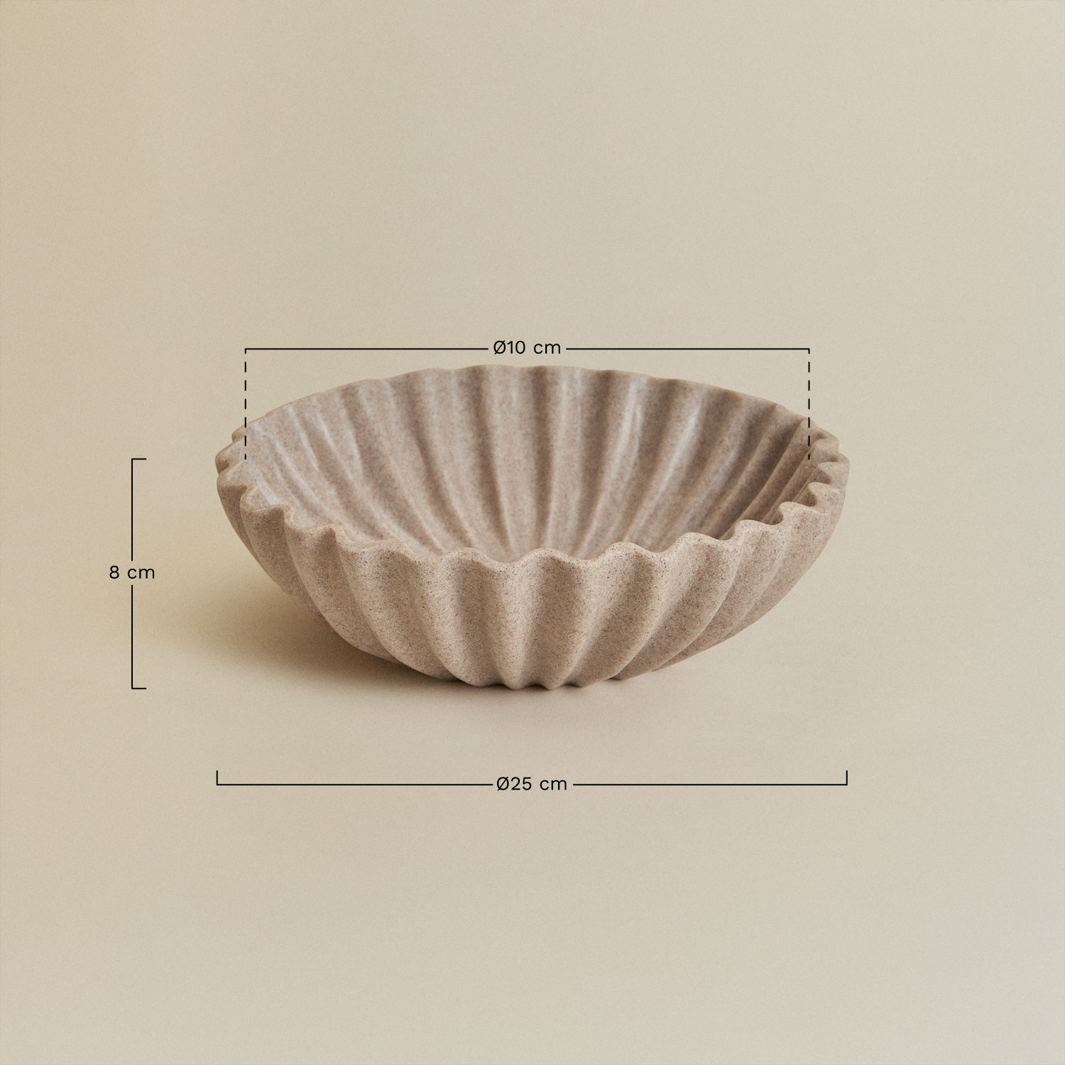 Decorative bowl Ø25 cm in Avelin resin, medidas