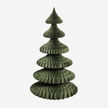 Aurina Paper Christmas Tree Pesto Green With Gold Trim & ↑140 Cm - Sklum