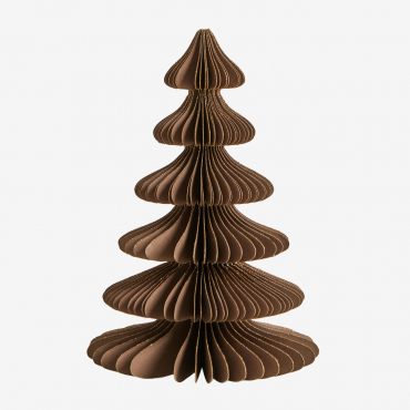 Navira Paper Christmas Tree Caramel Brown With Gold Trim & ↑15 Cm - Sklum