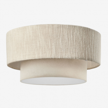 Ceiling Lamp Lumira Gardenia White - Beige Linen & Ø40 Cm - Sklum