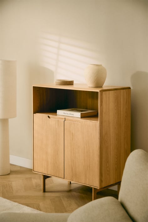 Tall sideboard in Treveris oak wood