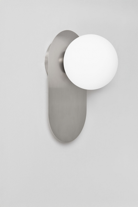 Bathroom wall light in stainless steel and Nacariel glass