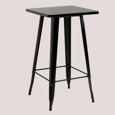 Square High Table 60x60 Cm In Lix Steel Black - Sklum