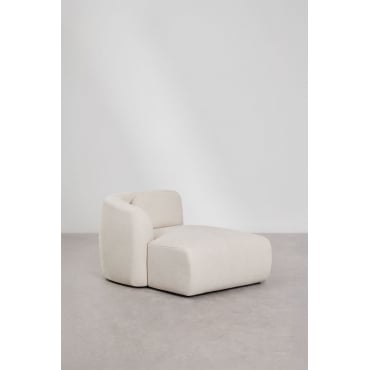 Left Chaise Longue Module For Modular Sofa In Coquette Chenille Cream Beige Chenille - Sklum
