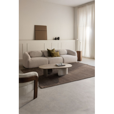 Coquette 3-piece Chenille Modular Sofa Cream Beige Chenille - Sklum