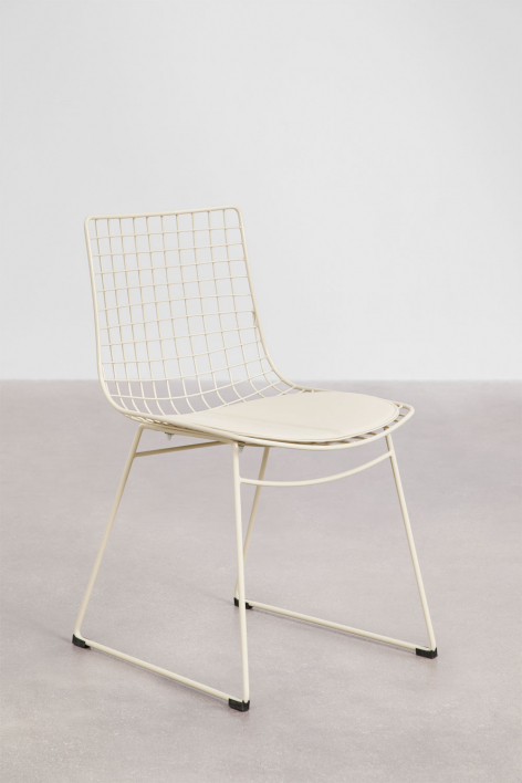 Pack of 4 Renee steel dining chairs - Tapioca Beige