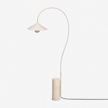 Grivon Iron Outdoor Floor Lamp Tapioca Beige - Sklum