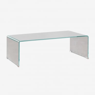 Rectangular 110x55 Cm Tempered Glass Coffee Table Crhis Clear - Sklum
