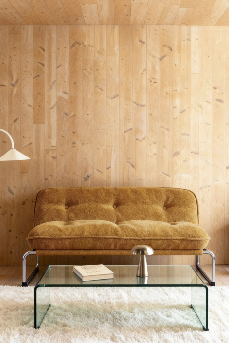 Matilda upholstered 2-seater sofa - Honey Yellow Bouclé