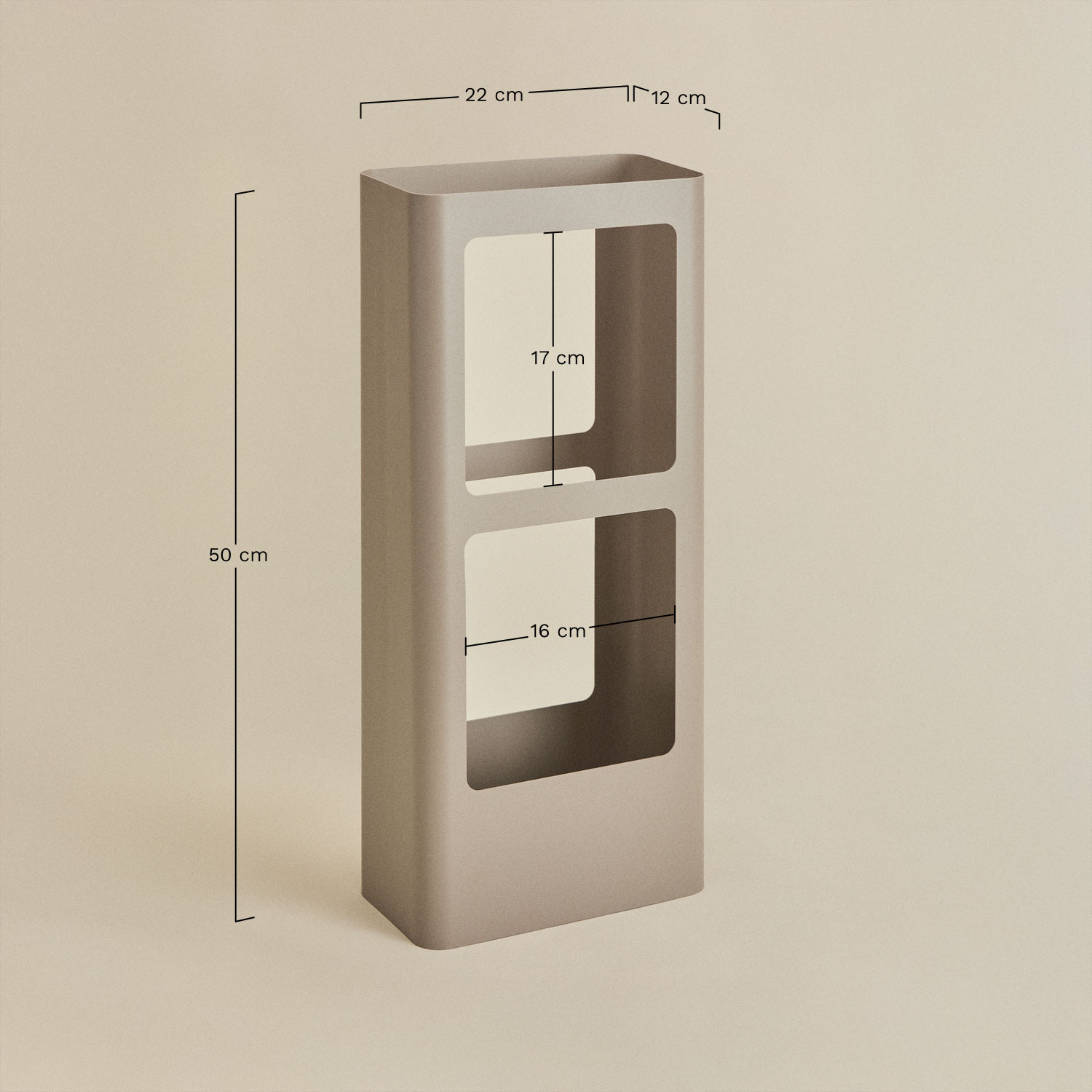Hayden stainless steel umbrella stand, medidas