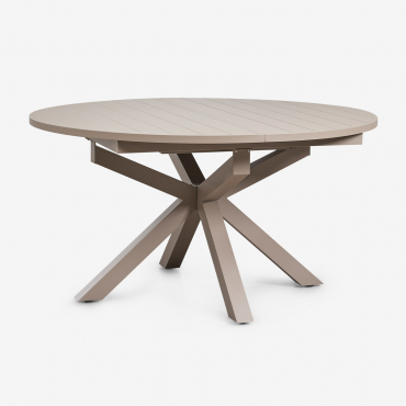 Extendable 145-200x145 Cm Aluminum Barces Dining Table Moka Brown - Sklum