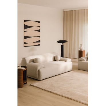 2-seater Sofa Upholstered Shirina Beige Tapioca Chenille - Sklum